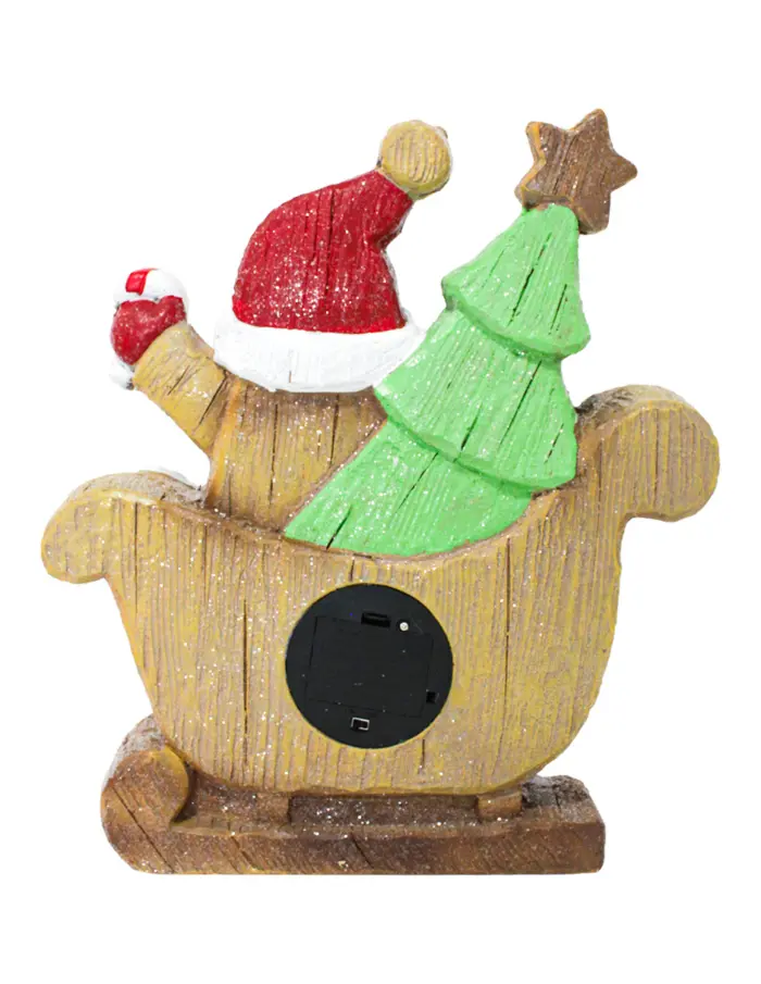 Santa con trineo de jengibre con luz led (usa baterías AAA no incluidas) de 29.5x8.5x33cm - Image 4