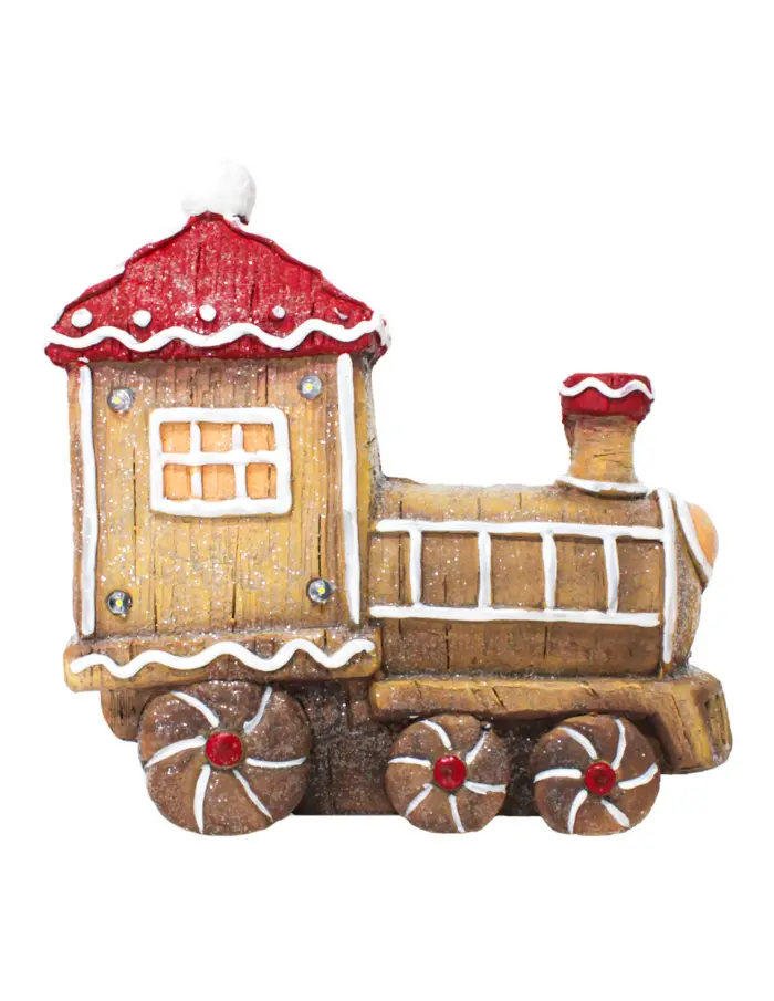 Tren de jengibre con luz led (usa pilas AAA no incluidas) de 28x10x27cm - Image 2