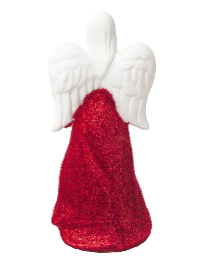 Àngel blanco con corazon y flocado rojo y luz (usa baterias lithium) de 8.5x6.2x19cm - Image 4