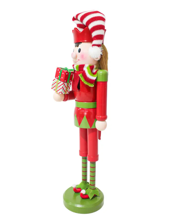 Duende rojo con verde y cajas de regalo de 10x10x38cm - Image 2