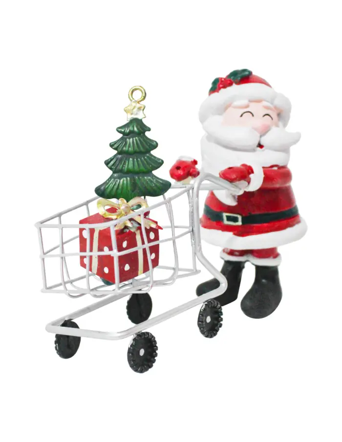 Santa con carrito de supermercado de 5x13.5x11.5cm - Image 2