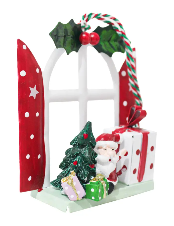 Ventanal con Santa y cajas de regalo de 9.5x4x10.5cm - Image 2