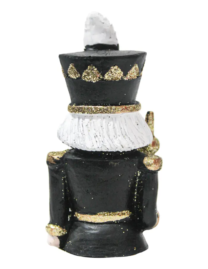 Cascanueces negro con cetro dorado y pies colgantes de 6x4.5x18cm - Image 4