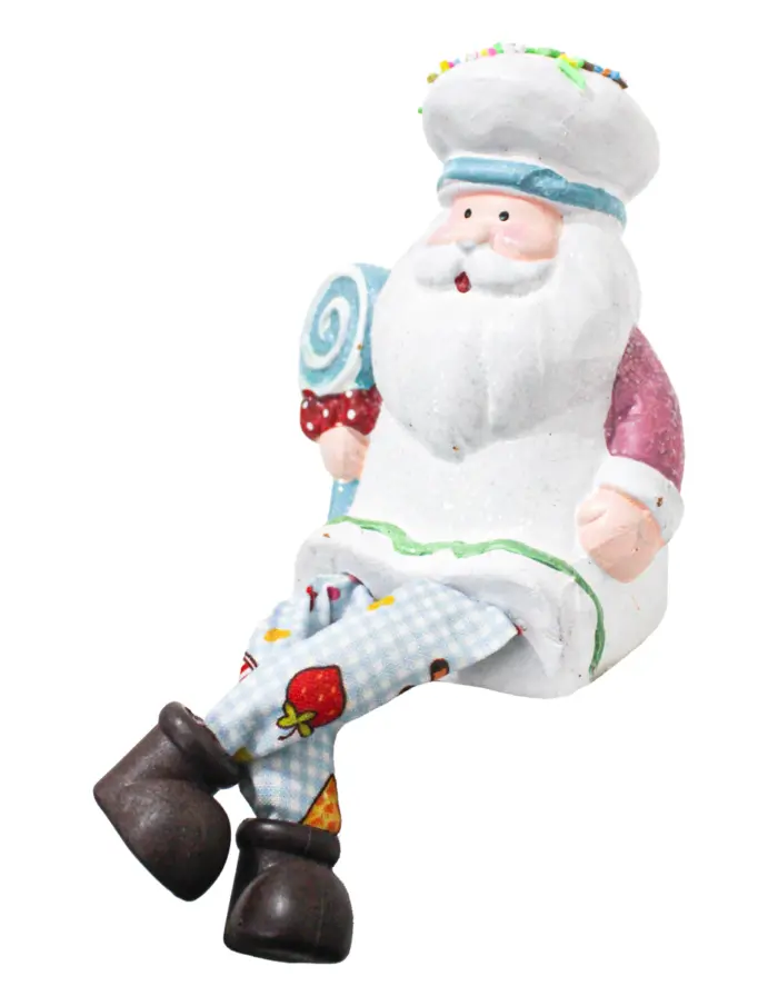 Santa con pies colgantes y caramelo de 8.5x7x19cm - Image 2