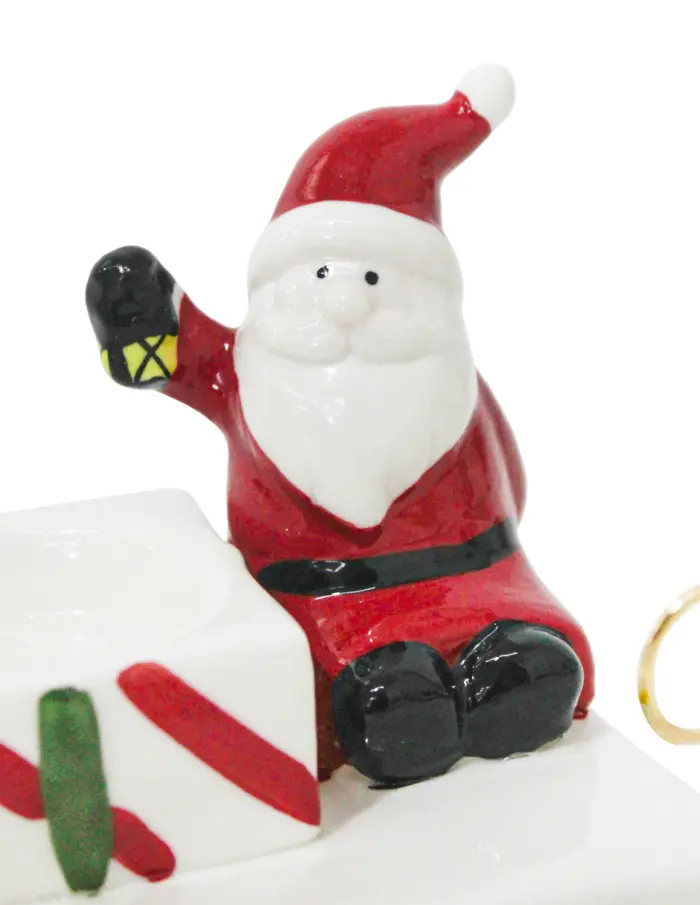 Candelabro en trineo con Santa y árbol de navidad de 20.3x9x14cm - Image 3
