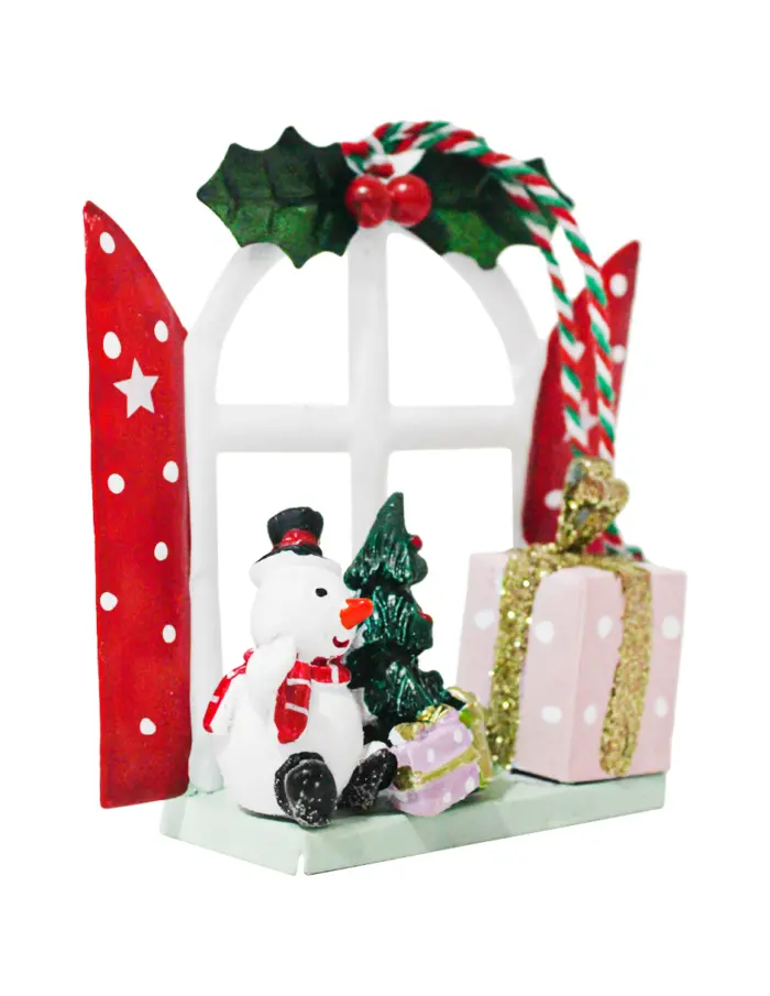 Ventanal con muñeco de nieve y cajas de regalo de 9.5x4x10.5cm - Image 2