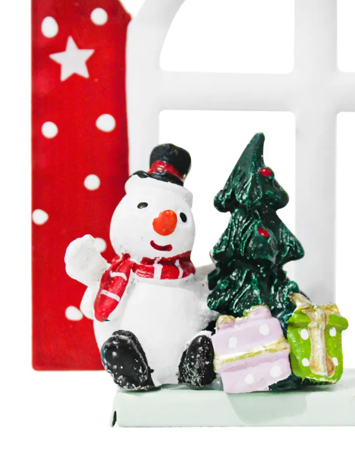Ventanal con muñeco de nieve y cajas de regalo de 9.5x4x10.5cm - Image 3