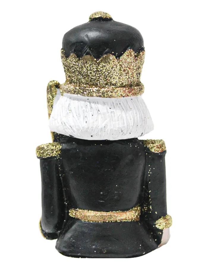 Cascanueces negro con espada dorada y pies colgantes de 6x4.5x18cm - Image 4