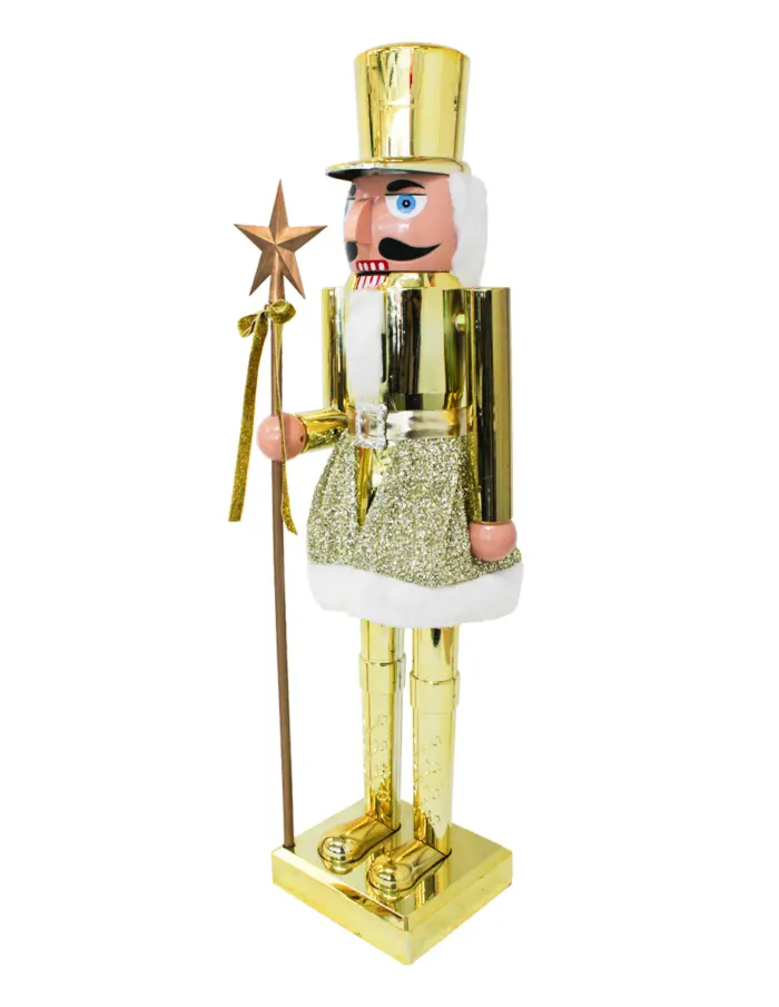 Soldado Cascanueces dorado de 22x18x78cm - Image 2