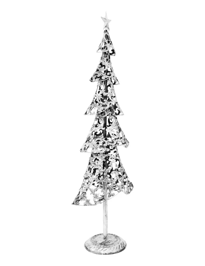 Árbol navideño de latón plateado de 42x21x88cm - Image 2
