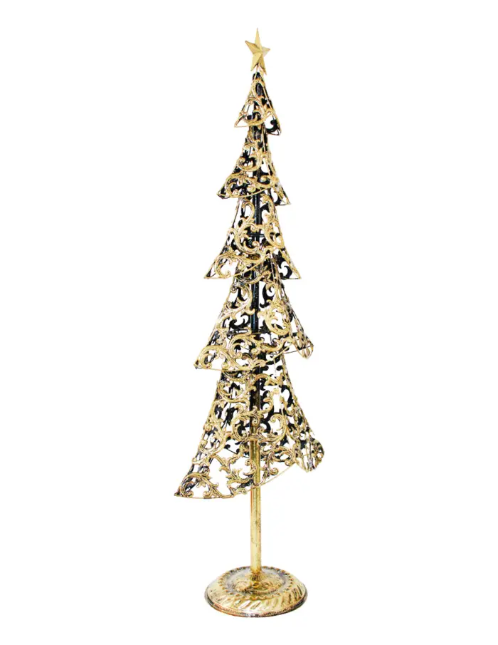 Árbol navideño de latón dorado de 42x21x88cm - Image 2