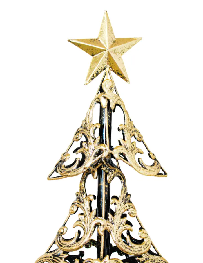 Árbol navideño de latón dorado de 42x21x88cm - Image 3