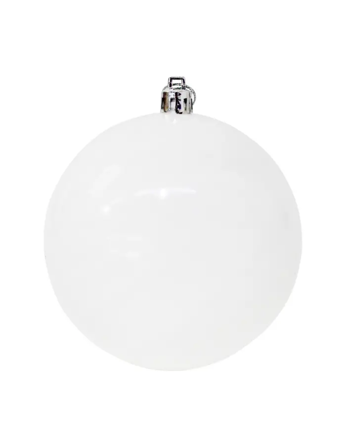 Tubo con 4 esferas navideñas doradas y blancas de 10cm - Image 2