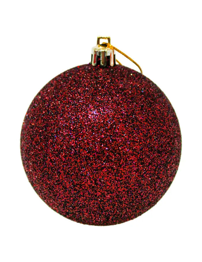 Set con 50 esferas rojas brillantes con vino diamantadas de 8cm/4cm - Image 4