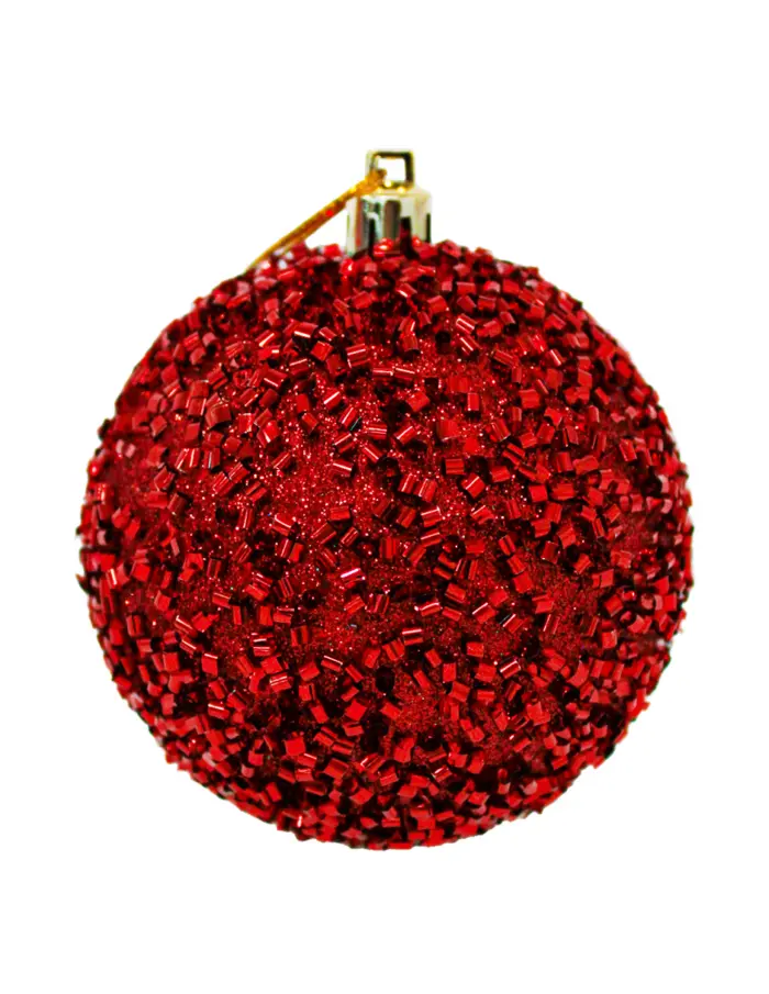 Set con 50 esferas rojas brillantes con vino diamantadas de 8cm/4cm - Image 6