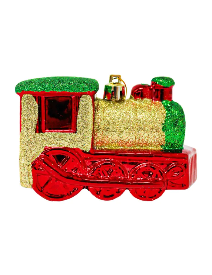 Caja con 2 trenes rojos con dorado de 10cm - Image 2
