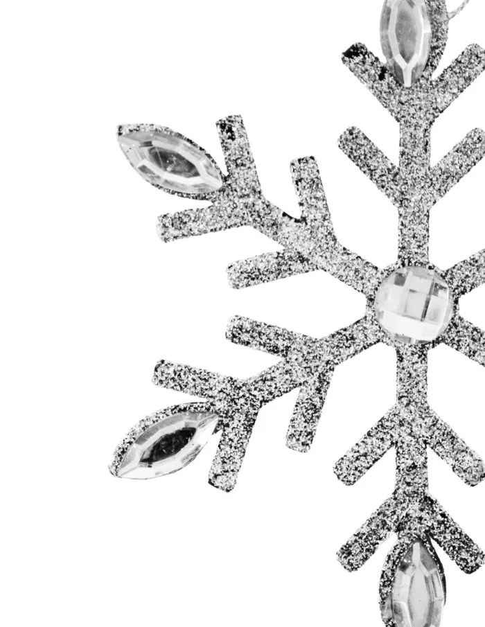 Colgante diseñó copo de nieve plateado diamantado de 12cm - Image 2