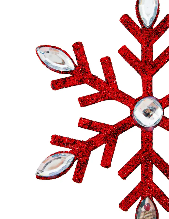 Colgante diseñó copo de nieve rojo diamantado de 12cm - Image 2