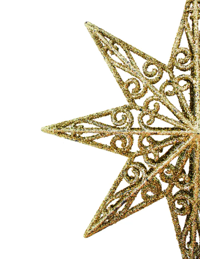 Colgante diseñó estrella dorada diamantada de 20cm - Image 2
