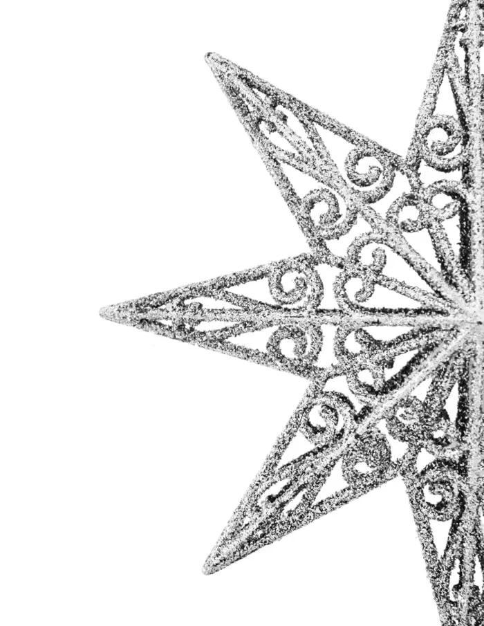 Colgante diseñó estrella plateada diamantada de 20cm - Image 2