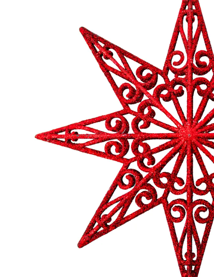 Colgante diseñó estrella roja diamantada de 20cm - Image 2