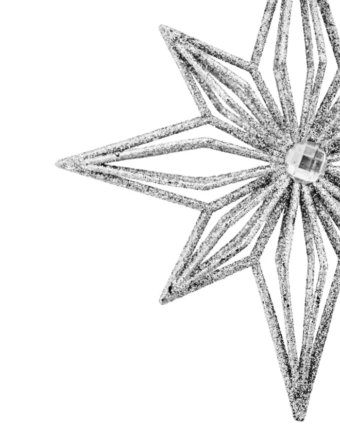 Colgante diseño estrella plateada de 16cm - Image 2