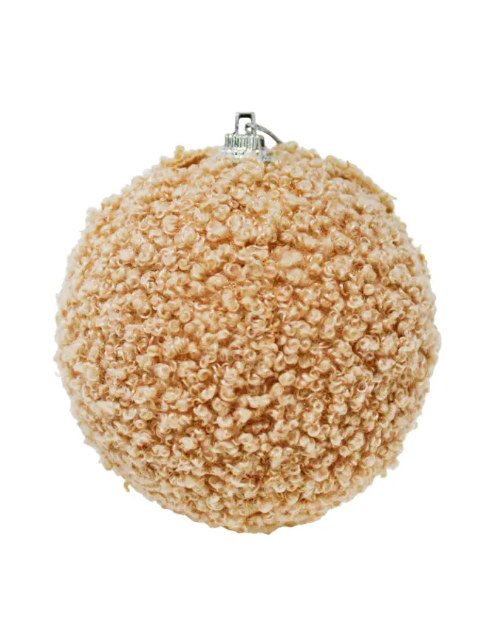 Caja con 4 esferas de poliespuma con tela beige de 8cm - Image 2