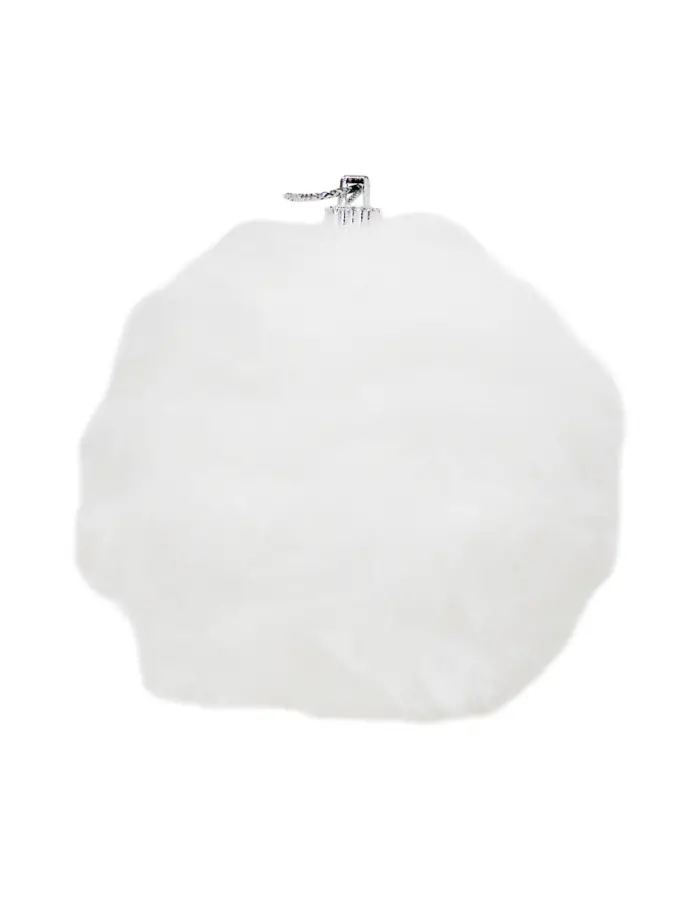 Caja con 4 esferas de tela blanca tipo peluche de 8cm - Image 2