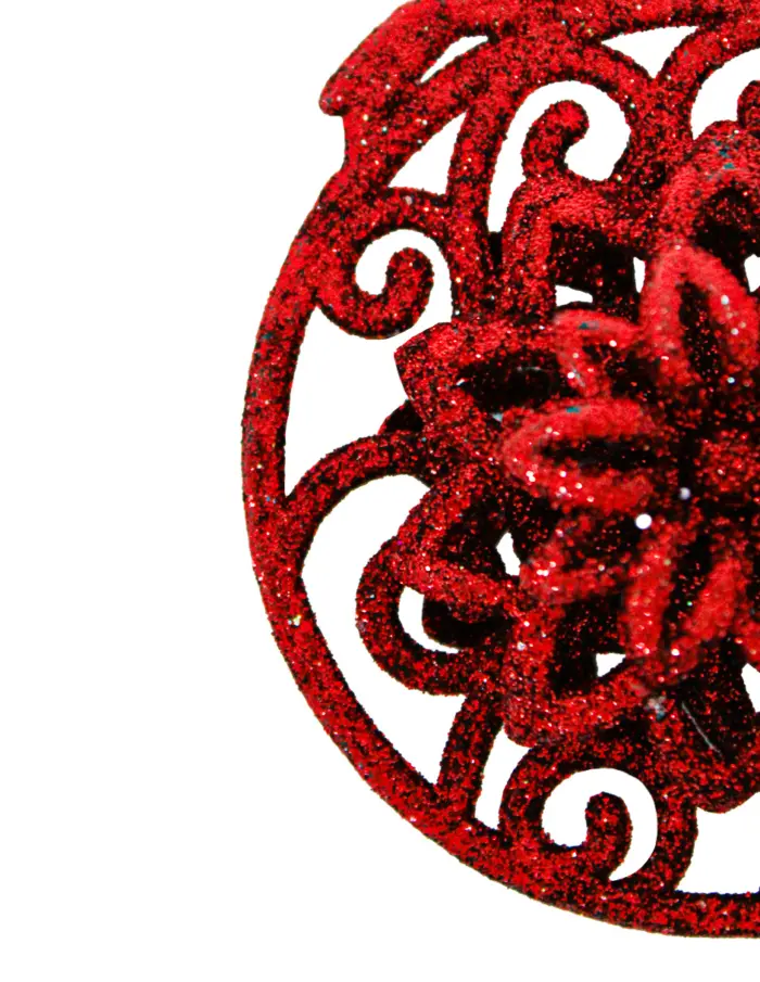 Colgante diseño flor roja diamantada de 8x10cm - Image 2