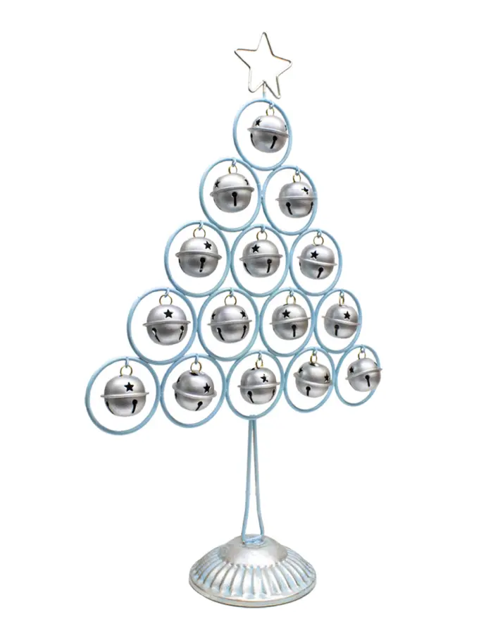Árbol azul con cascabeles plateados - Image 2