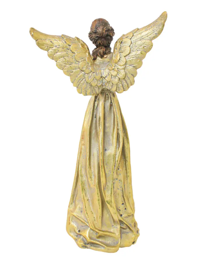 Angel orando de poliresina dorado de 13x19.5x37cm - Image 4