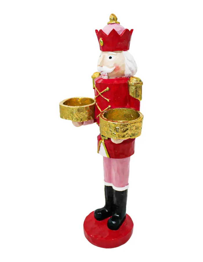Cascanueces rojo con candelabros dorados de 9x15x34.7cm - Image 2
