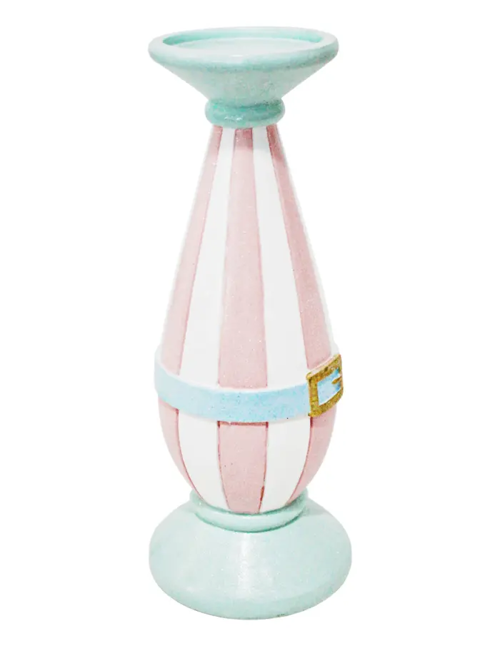 Candelabro rosa con blanco y cinturón azul de 12x12x31.3cm - Image 2