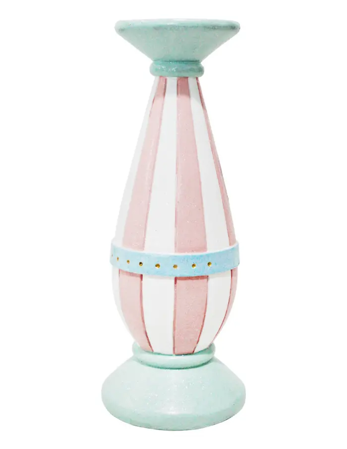 Candelabro rosa con blanco y cinturón azul de 12x12x31.3cm - Image 3