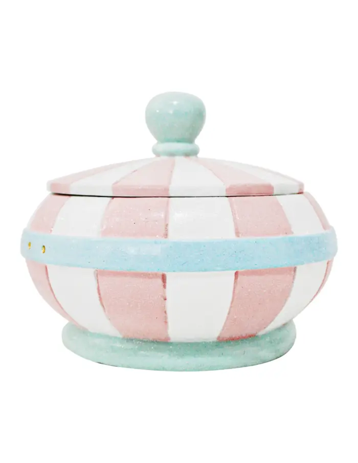 Alhajero rosa con blanco y cinturón azul de 16x15.9x12cm - Image 3