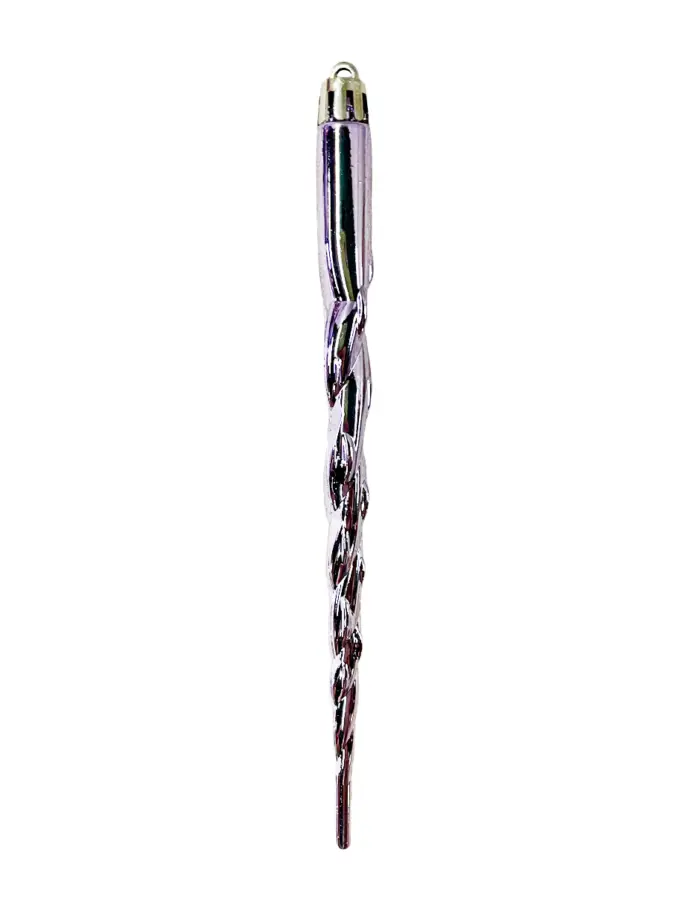 Display de 56 esferas de plástico lila brilloso, mate y lisos con estrella de árbol - Image 4