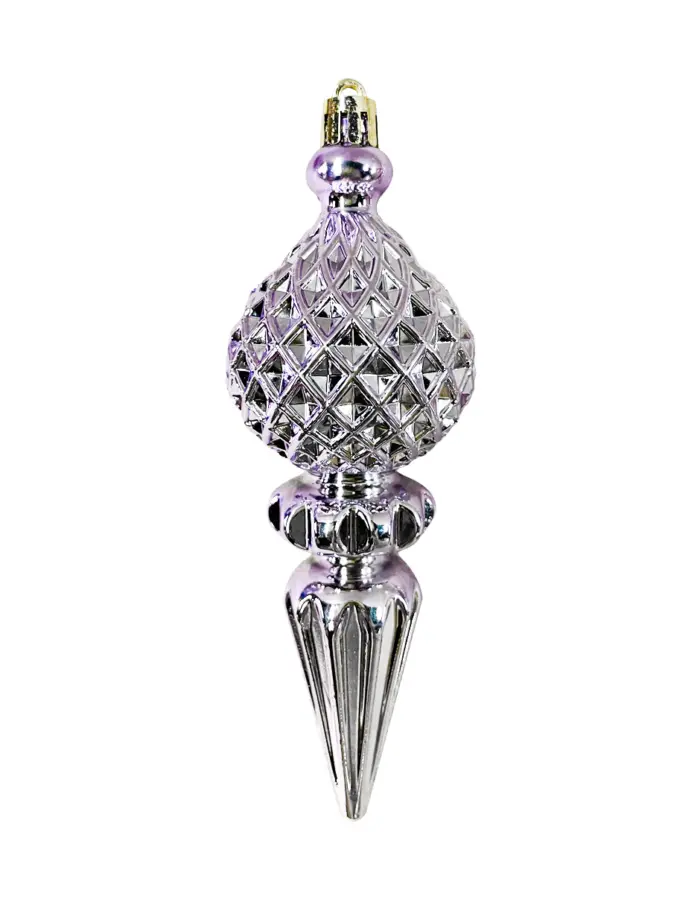 Display de 56 esferas de plástico lila brilloso, mate y lisos con estrella de árbol - Image 5