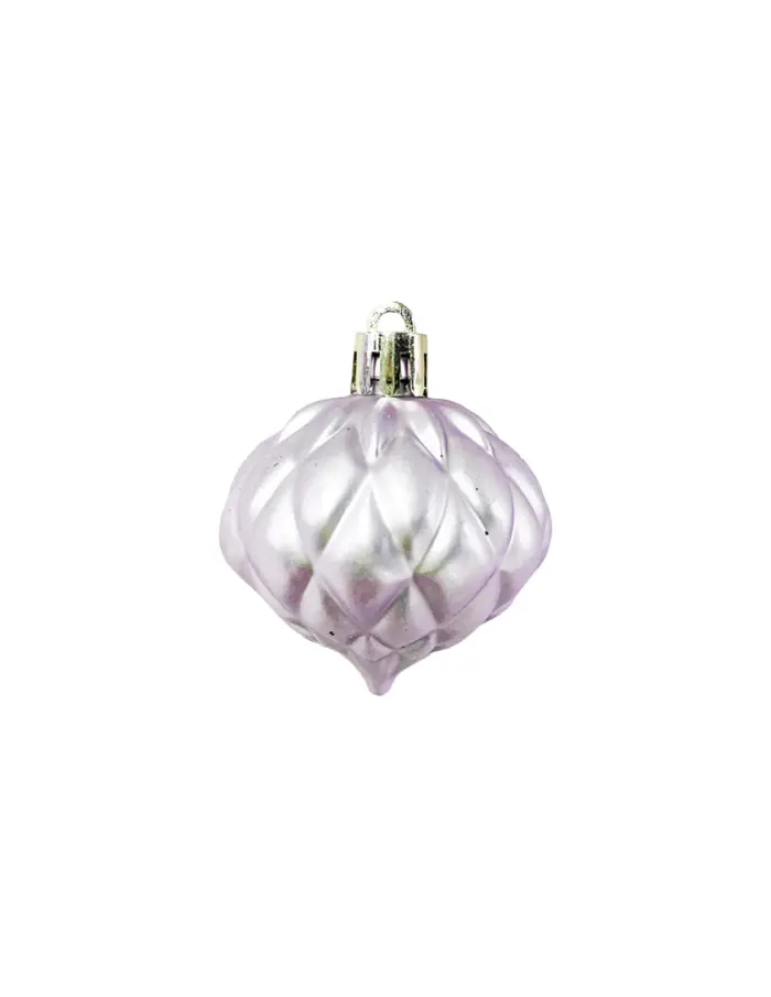 Display de 56 esferas de plástico lila brilloso, mate y lisos con estrella de árbol - Image 8