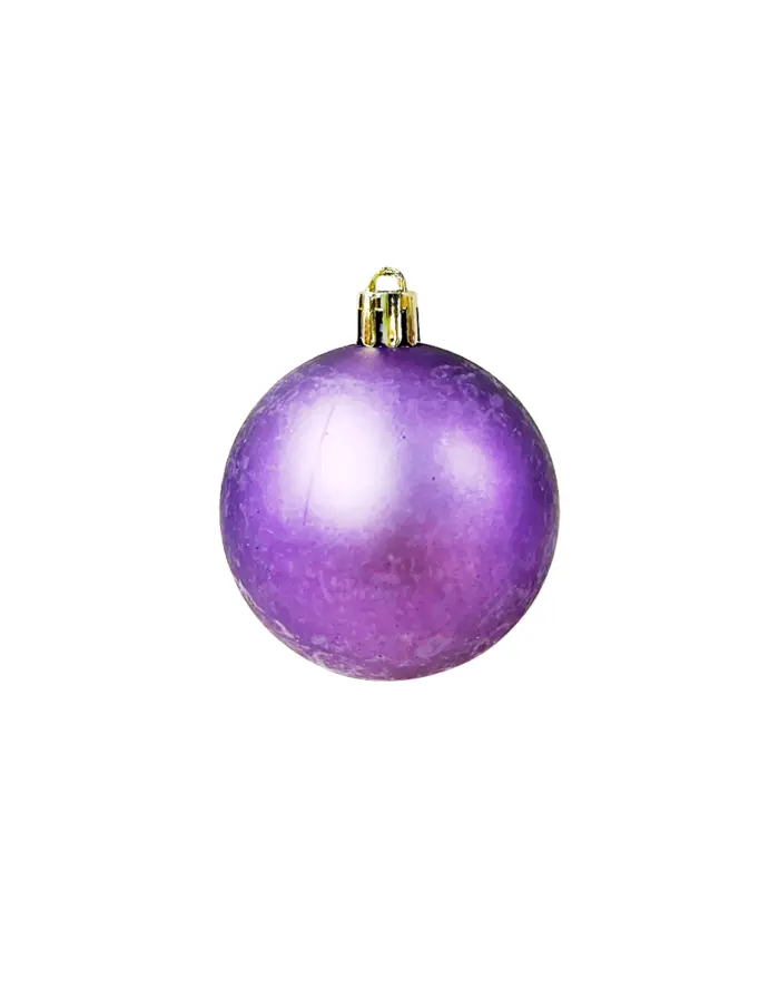 Display de 56 esferas de plástico morado brilloso, mate y lisos con estrella de árbol - Image 4