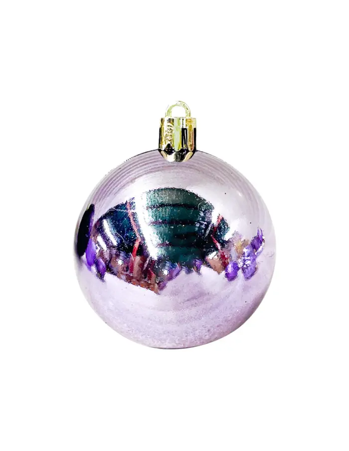 Display de 56 esferas de plástico morado brilloso, mate y lisos con estrella de árbol - Image 5