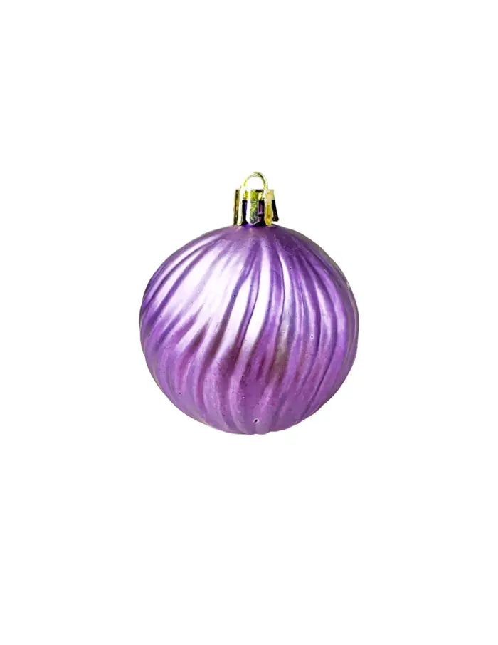 Display de 56 esferas de plástico morado brilloso, mate y lisos con estrella de árbol - Image 6