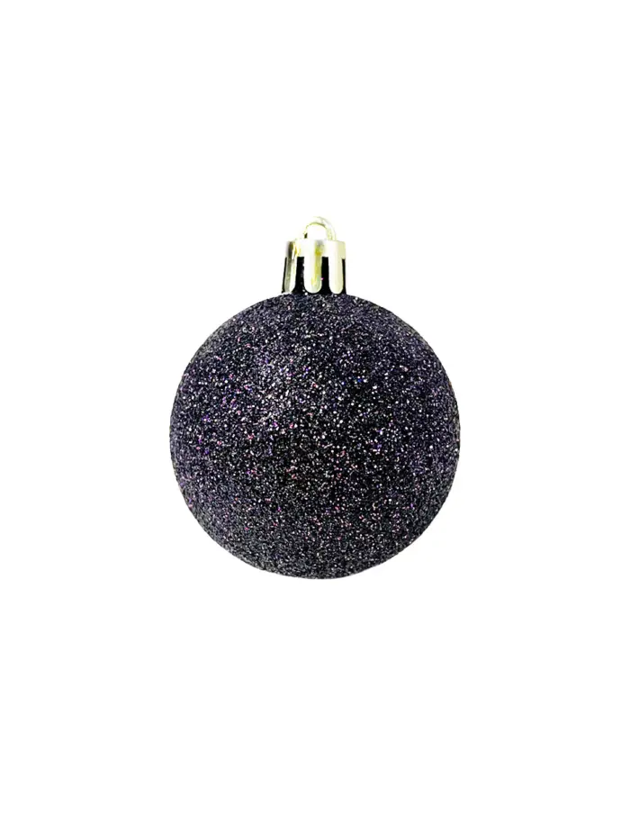 Display de 56 esferas de plástico morado brilloso, mate y lisos con estrella de árbol - Image 8
