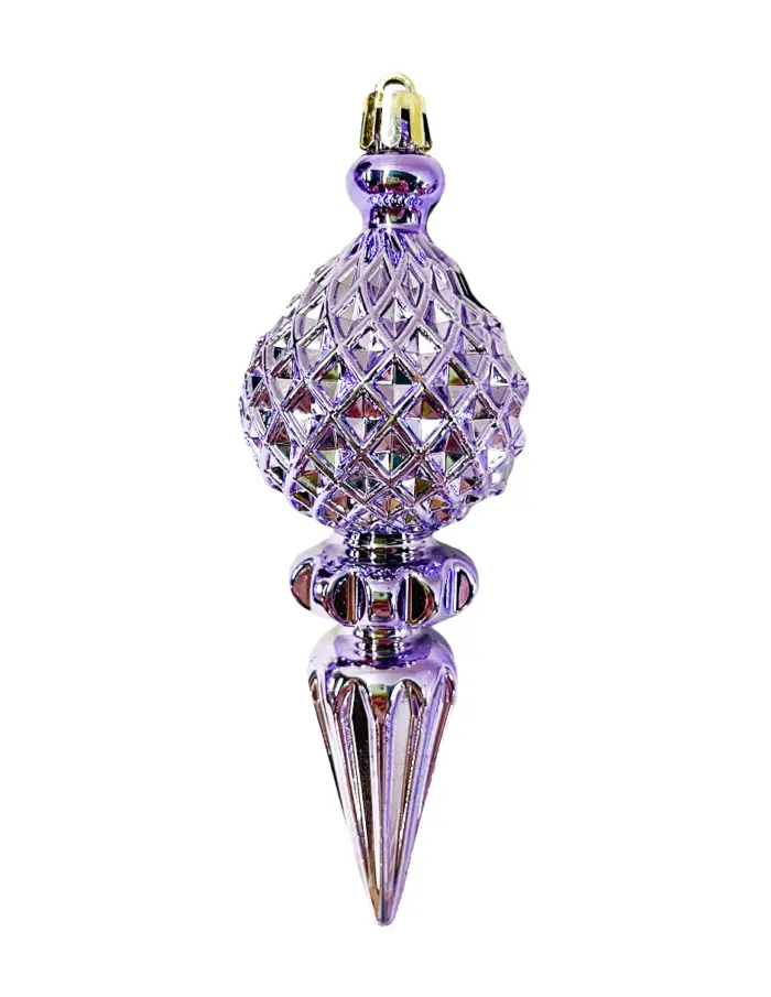 Display de 56 esferas de plástico morado brilloso, mate y lisos con estrella de árbol - Image 12