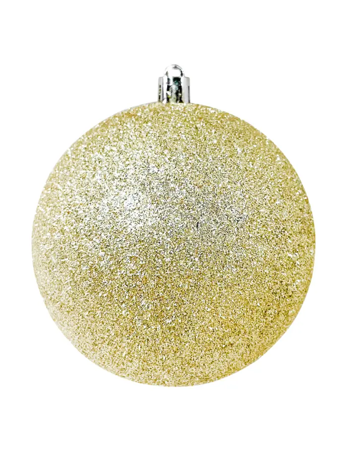 Display de 56 esferas de plástico dorado mate y diamantado con punta de árbol - Image 2
