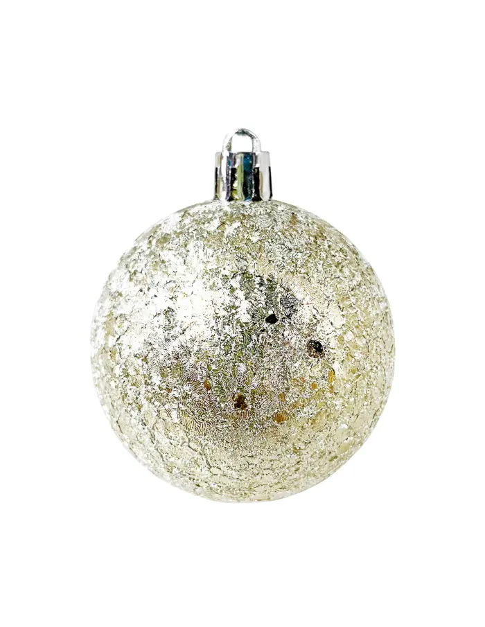Display de 56 esferas de plástico dorado mate y diamantado con punta de árbol - Image 5