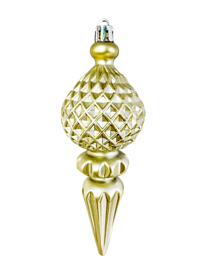 Display de 56 esferas de plástico dorado mate y diamantado con punta de árbol - Image 12