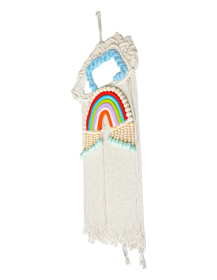 Colgante de pared de macrame rojos y azules de39x83x3.5cm - Image 2