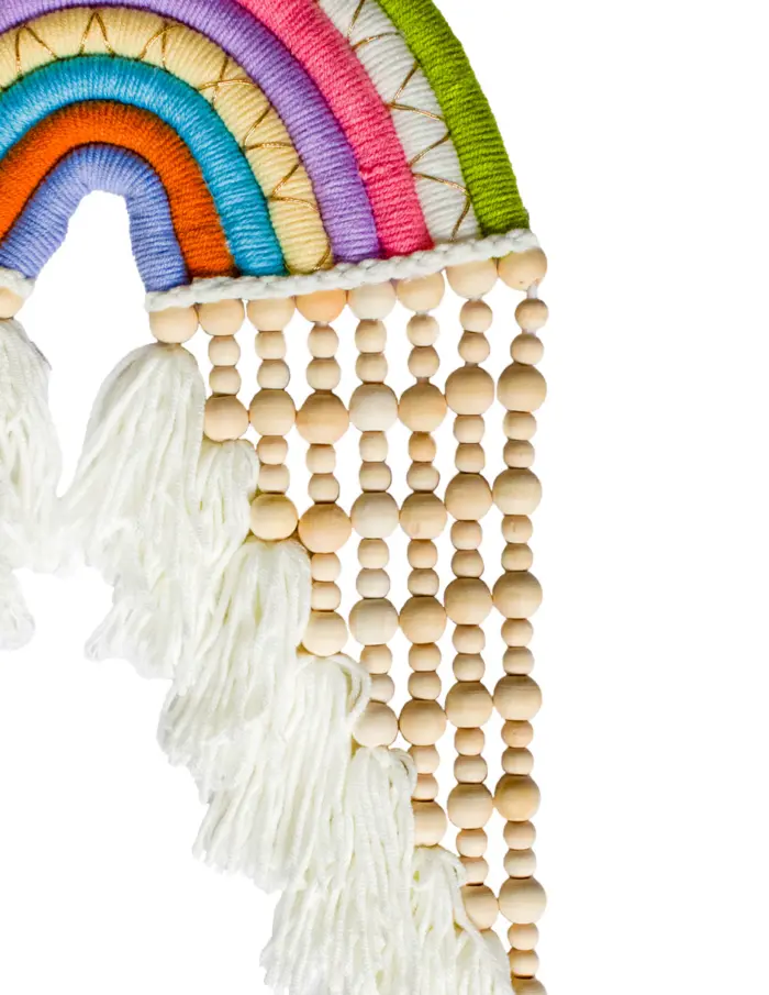 Colgante de pared de macrame diseño cascada multicolor de 25x46x2cm - Image 2
