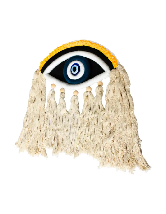 Colgante de pared de macrame diseño ojo turco negro de 32x2.5x39cm - Image 2