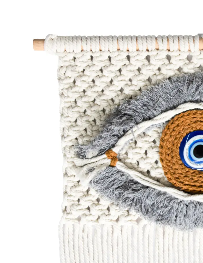 Colgante de pared de macrame diseño ojo turco tejido de 40x2x60cm - Image 2